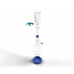 VF6，玻璃过滤装置，包括300ml / 47mm玻璃过滤器支架，8号塞子，1000ml接收器瓶和硅胶固定吸盘