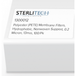 聚酯(PETE)膜过滤器，疏水，非织造支撑，0.2微米，13mm, 100/Pk